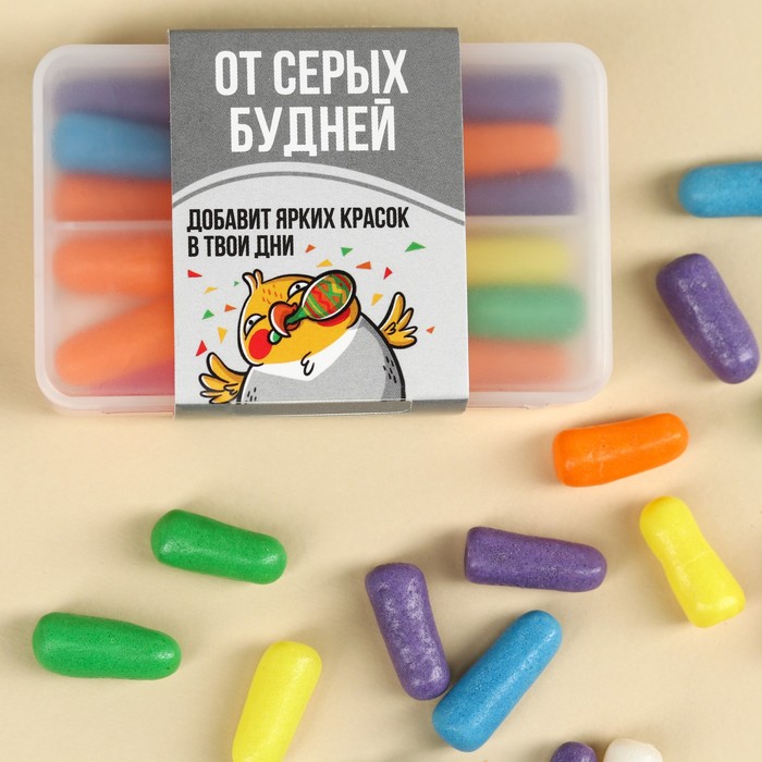 

Мармеладное драже в таблетнице «От серых будней», 35 г.