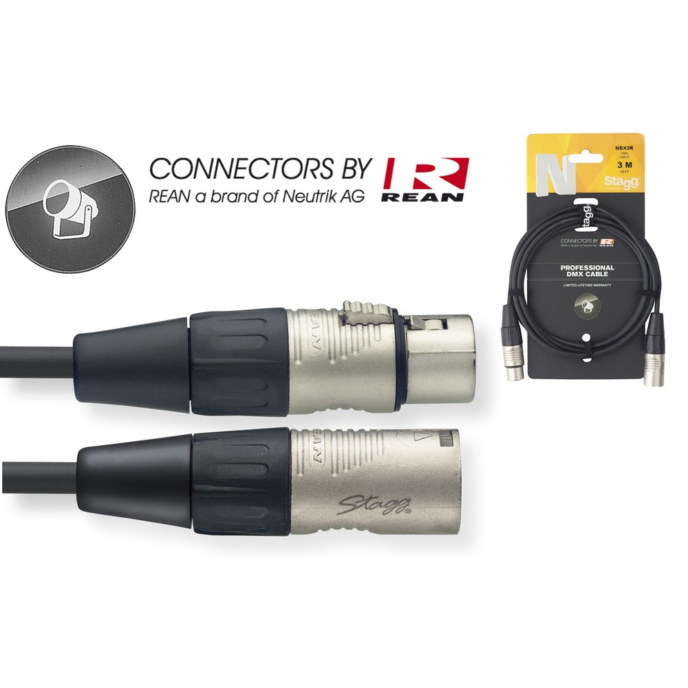 

Кабель аудио 1xXLR - 1xXLR Stagg NDX3R 3.0m, NDX3R 3.0m