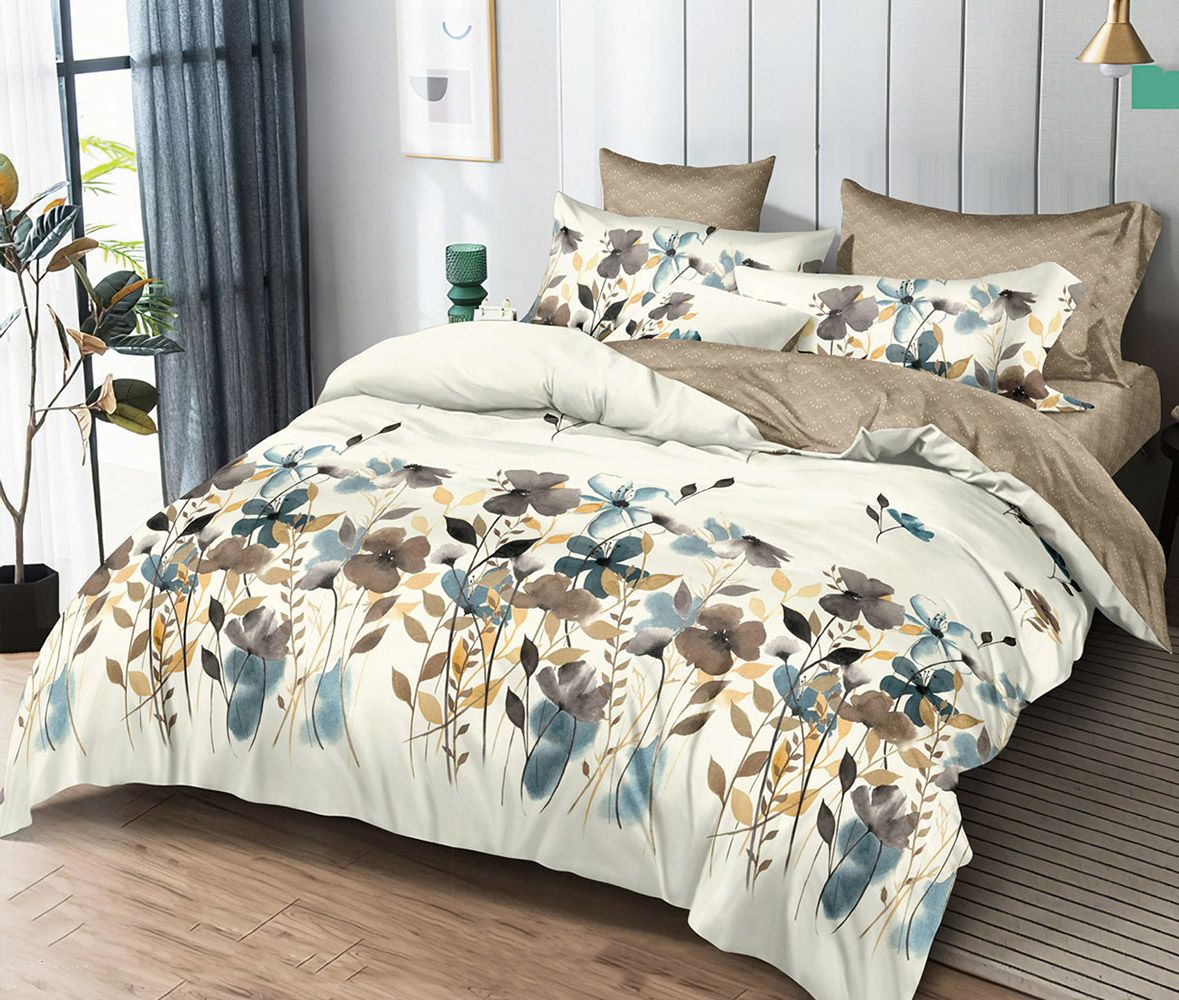 

Постельное белье на резинке Mercury Home Лючия Евро Поплин 2 наволочки 50x70, Лючия