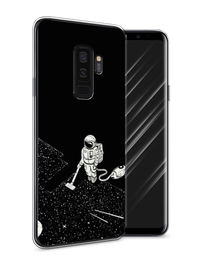 

Чехол Awog на Samsung Galaxy S9 + "Космонавт с пылесосом", Белый, 25850-4