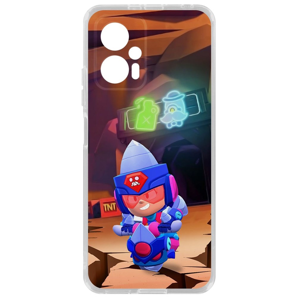 

Чехол Brawl Stars-Ультрабурильщица Джеки для Poco X4 GT, Прозрачный