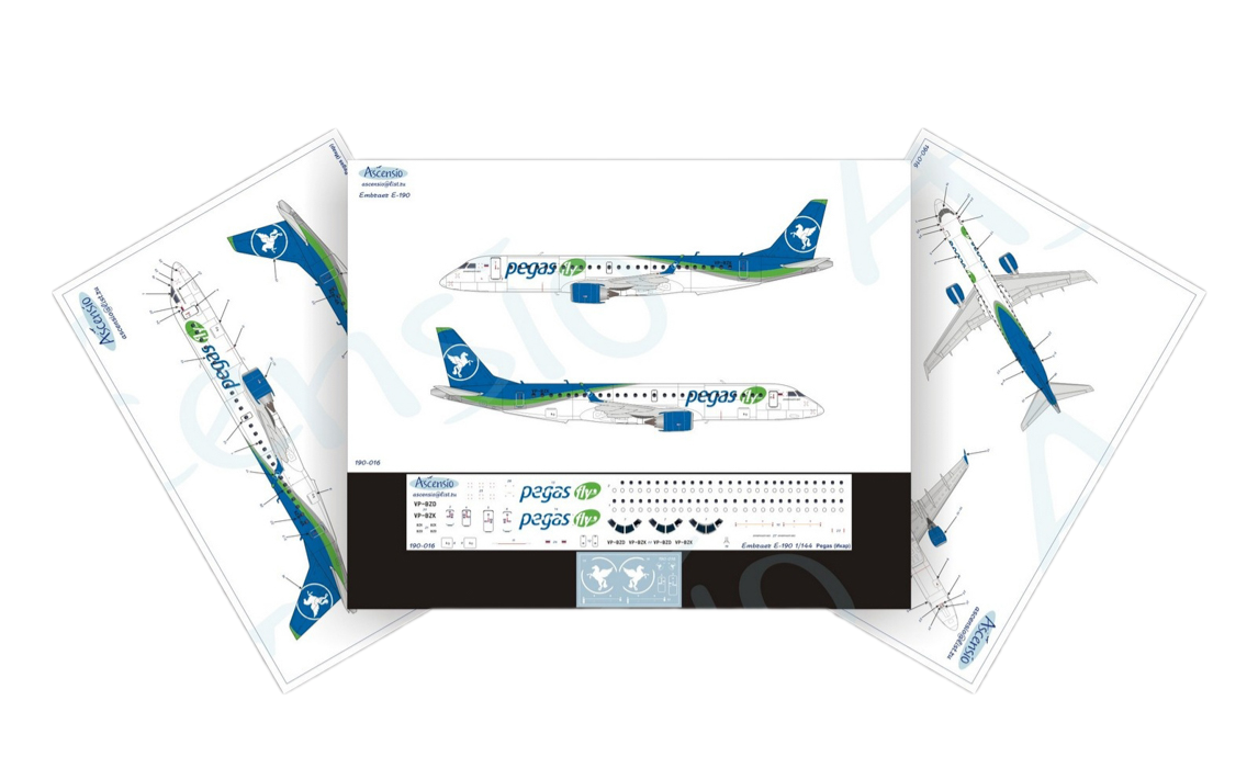 190-016 Декаль для самолета Embraer Embraer 190 Pegas Ikar