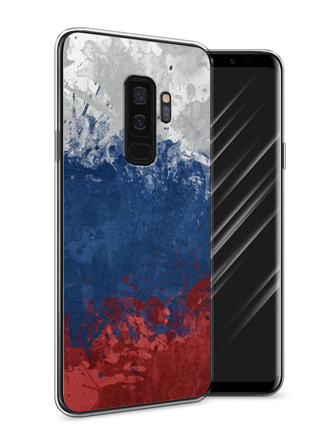 

Чехол Awog на Samsung Galaxy S9 + "Флаг России неровный", Белый;синий;красный, 25850-5