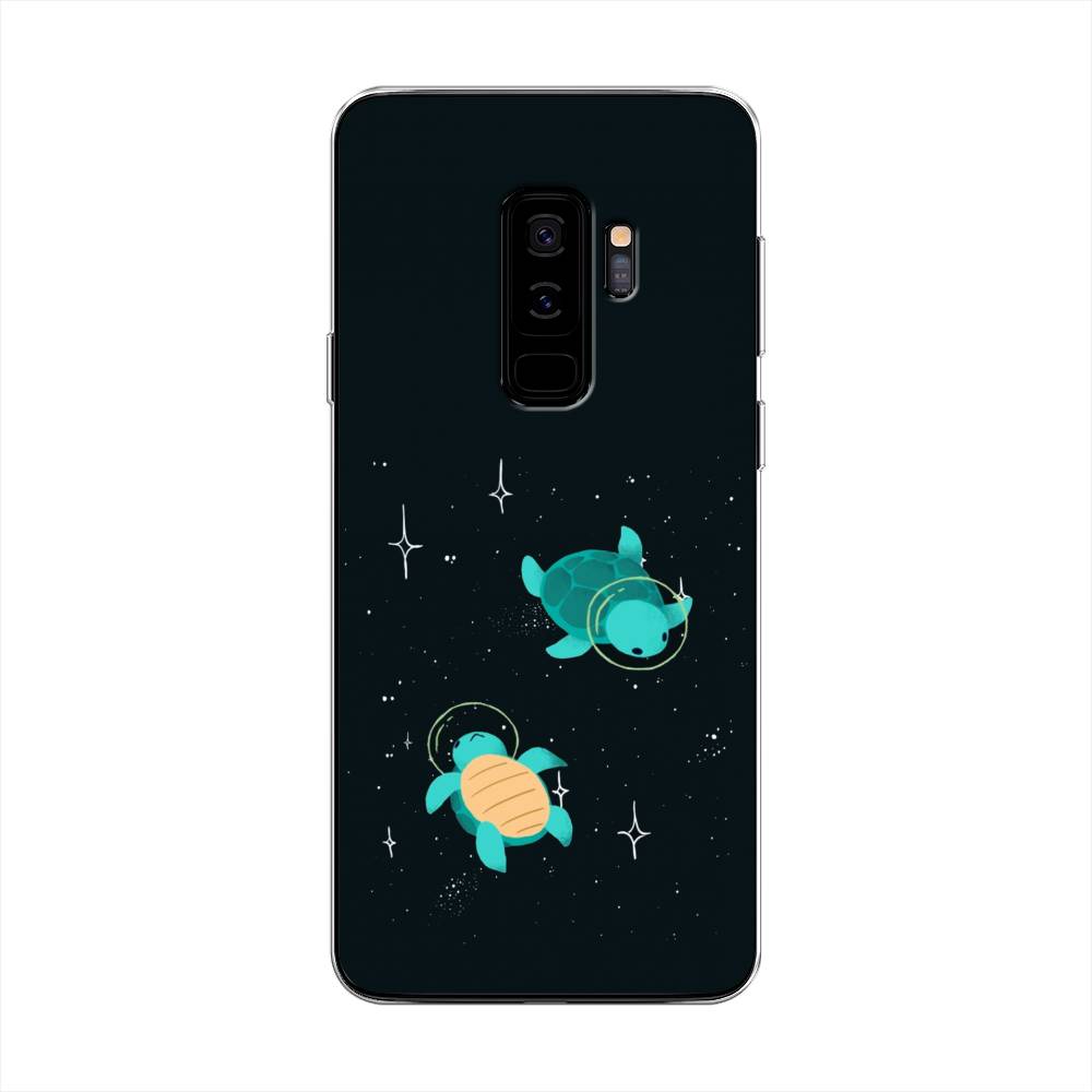 

Чехол Awog на Samsung Galaxy S9 + "Черепашки космонавты", Черный;синий, 25850-4