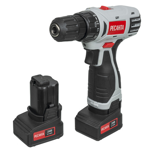 

Дрель-шуруповерт Ресанта ДА-24-2ЛК 2Ач, с двумя аккумуляторами [75/14/7]