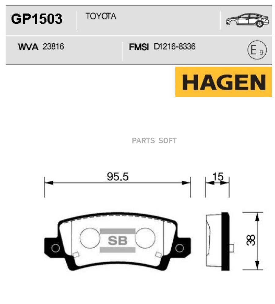 

Тормозные колодки Sangsin brake задние для Toyota Corolla E12 GP1503