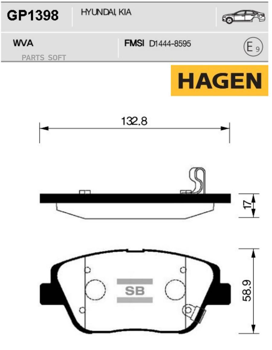 

Колодки Передние Hyundai Sonata Vi, Kia Optima Gp1398 Sangsin brake арт. GP1398