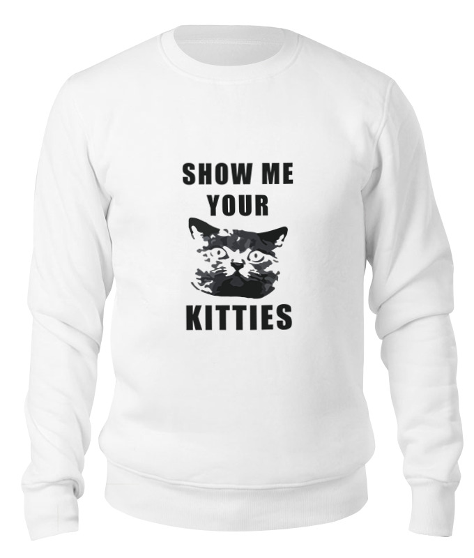 

Свитшот унисекс Printio Котик белый L, Котик