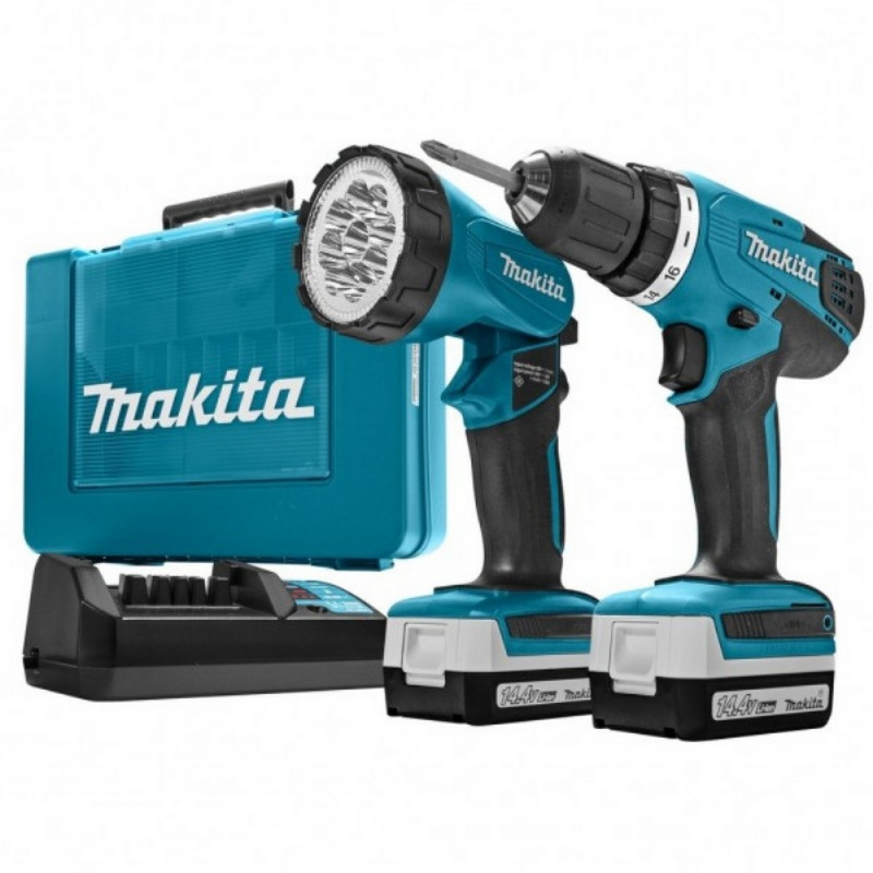

Дрель-шуруповерт аккумуляторная 14.4В, 2х1.5Ач Li-ion, Makita (DF347DWLE)