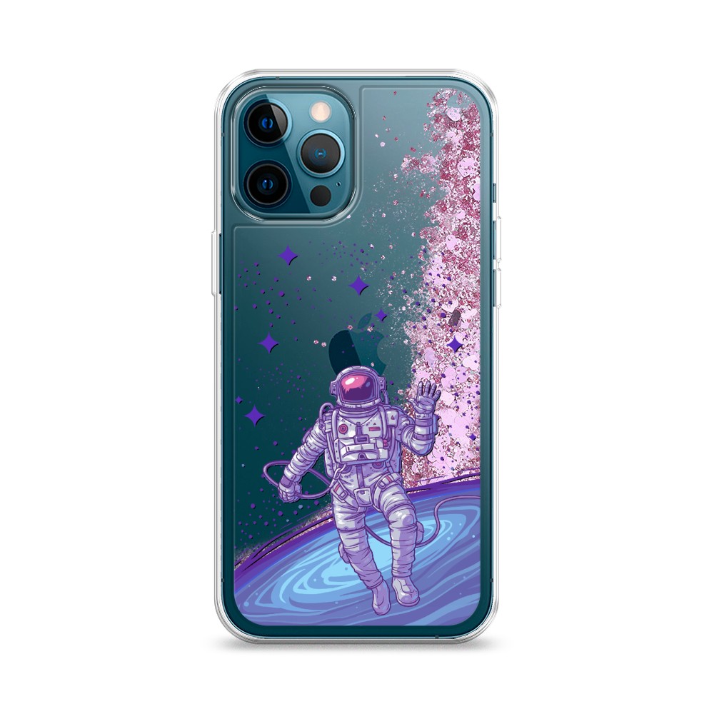 

Жидкий чехол с блестками "Космонавт в открытом космосе" на Apple iPhone 12 Pro, 12894-1