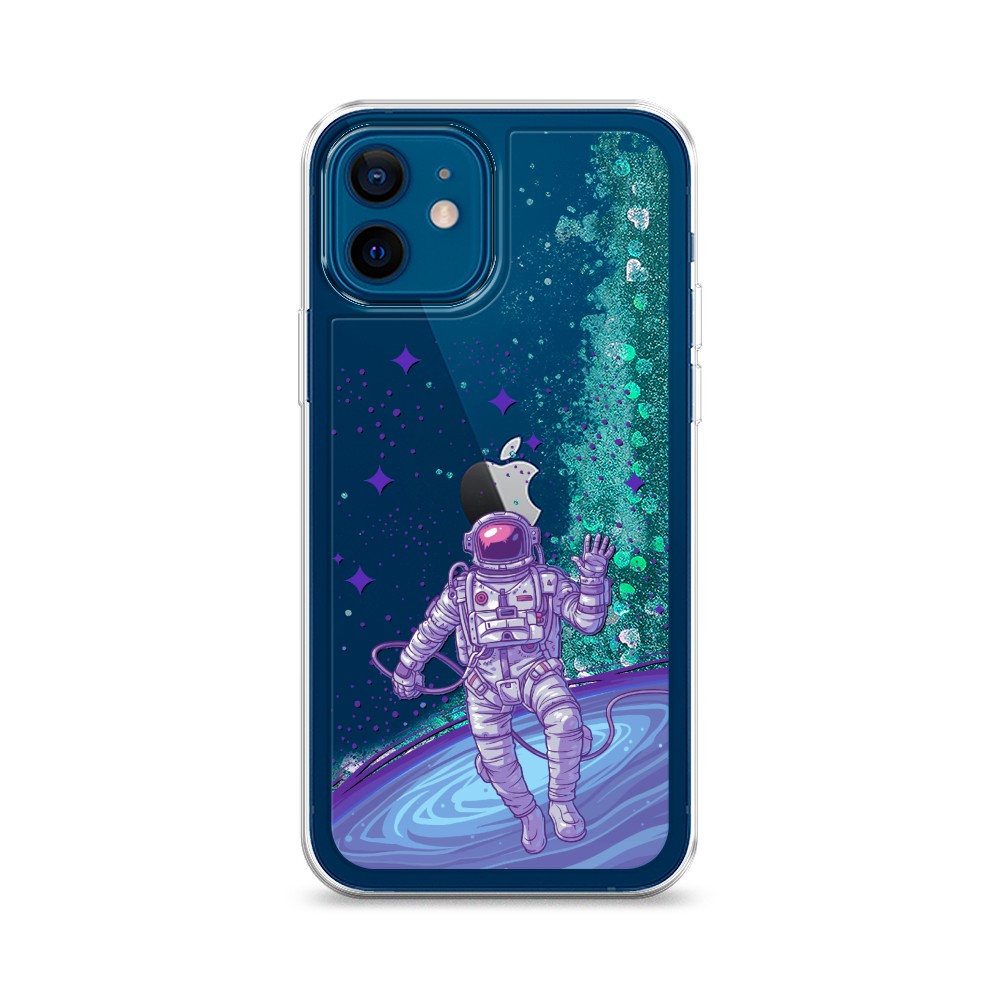 

Жидкий чехол с блестками "Космонавт в открытом космосе" на Apple iPhone 12, 12595-1