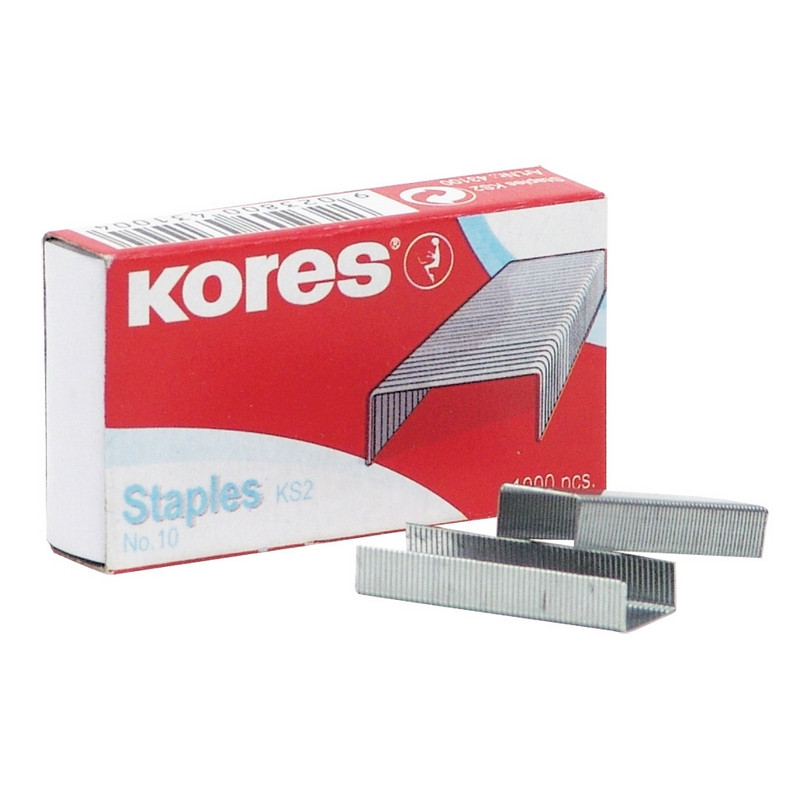 Скобы для степлера N10 KORES никелированные (2-20 лист.) 1000 шт в упаковке, (5шт.)