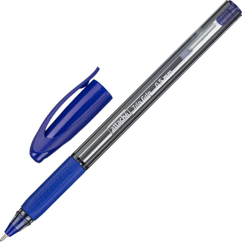 

Ручка шариковая Attache Glide Trio Grip, маслян, син. стерж, (8шт.)