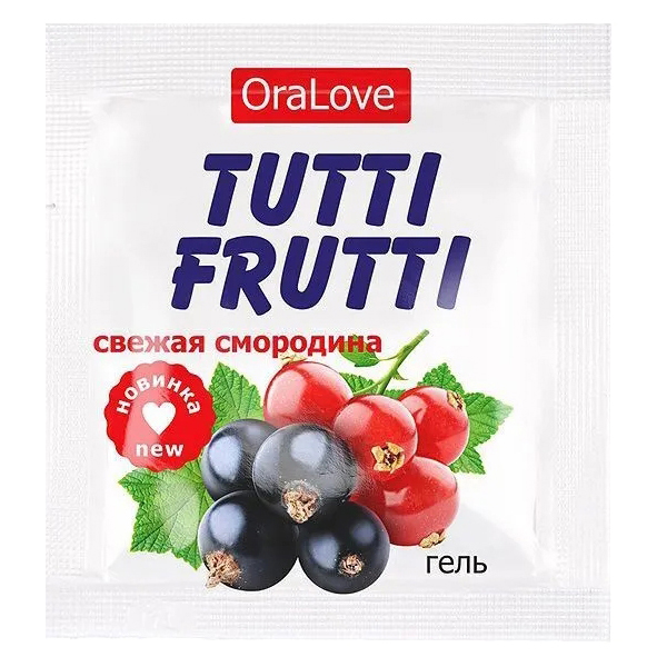 Гель-смазка Биоритм Tutti-frutti со вкусом смородины флакон 4 г