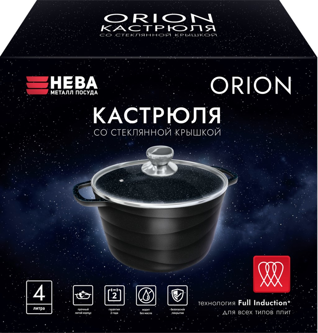 Кастрюля Нева металл посуда Orion 4 л 2399₽