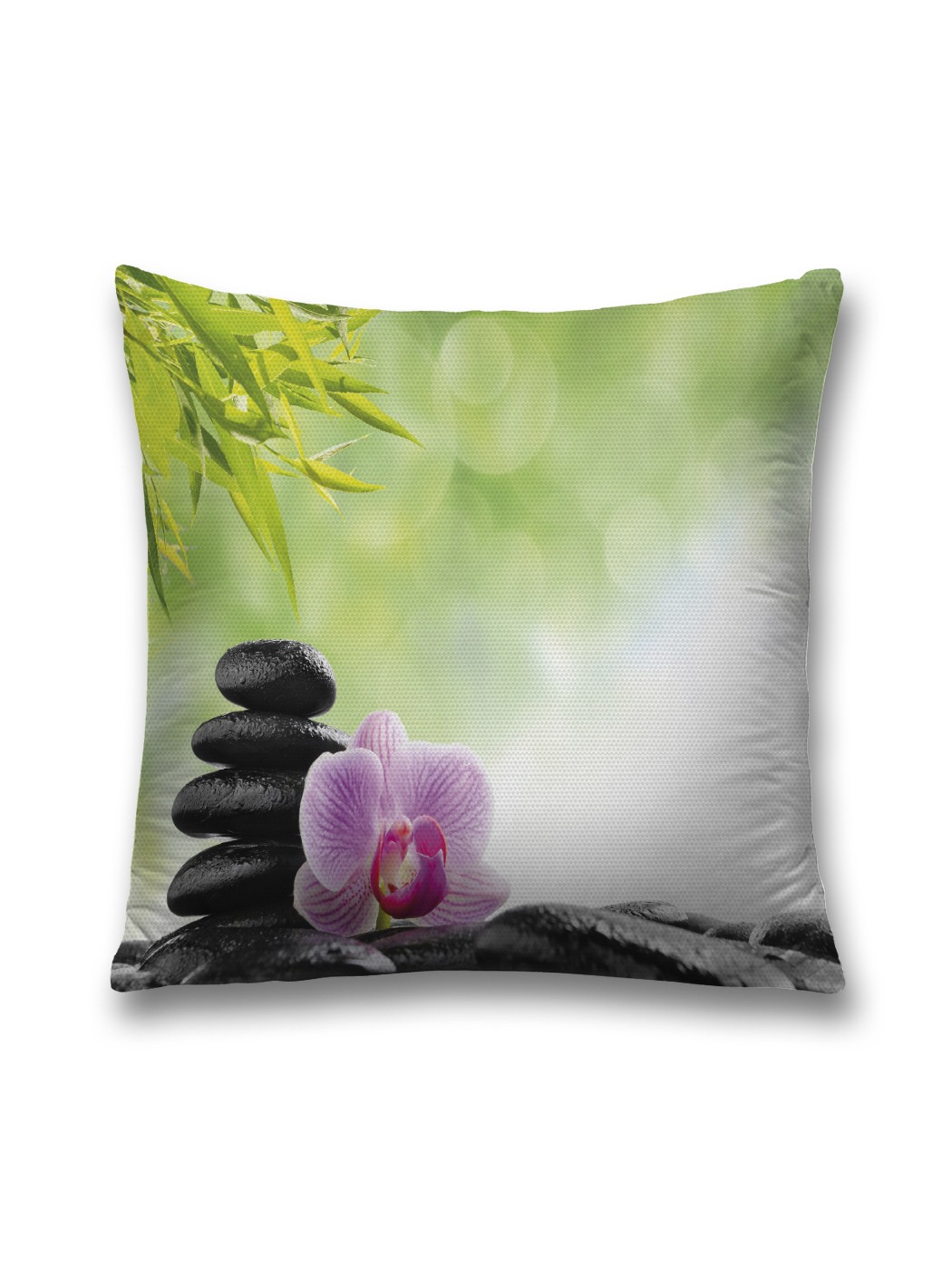 фото Наволочка декоративная joyarty "орхидея на камнях" на молнии, 45x45 см