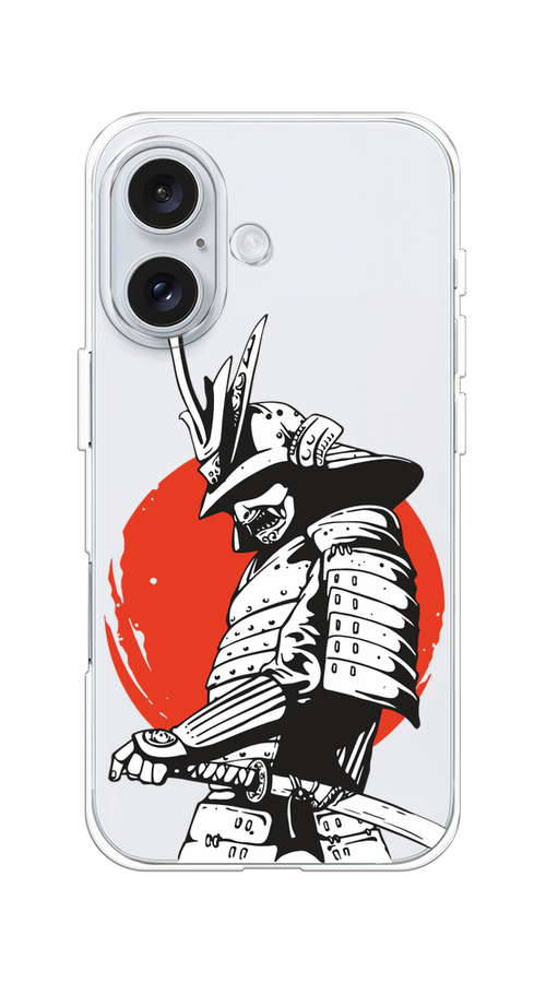 

Чехол на Apple iPhone 16 "Самурай с катаной", Черный;красный;белый, 16050-1