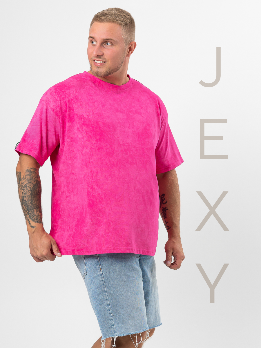 

Футболка мужская JEXY Ф01-34 розовая 40-46 RU, Розовый, Ф01-34