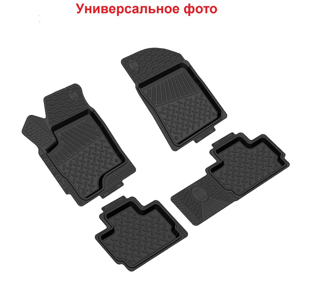 Коврики салона резиновые для lada granta (2190/91) brand передние, 2 шт. 1539015100 rezkon