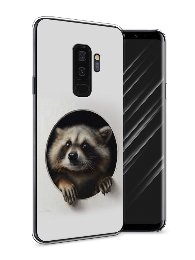 

Чехол Awog на Samsung Galaxy S9 + "Любопытный енот", Коричневый;черный;белый, 25850-1