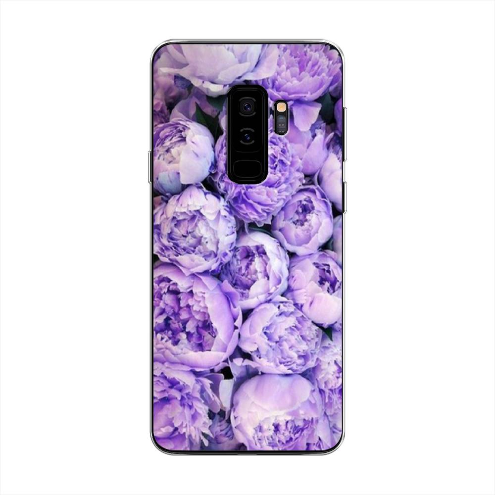 

Чехол Awog на Samsung Galaxy S9 + "Пионы сиреневые", Фиолетовый;голубой, 25850-8