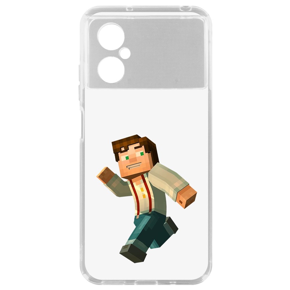 

Чехол Minecraft-Джесси для Poco M4 5G, Прозрачный