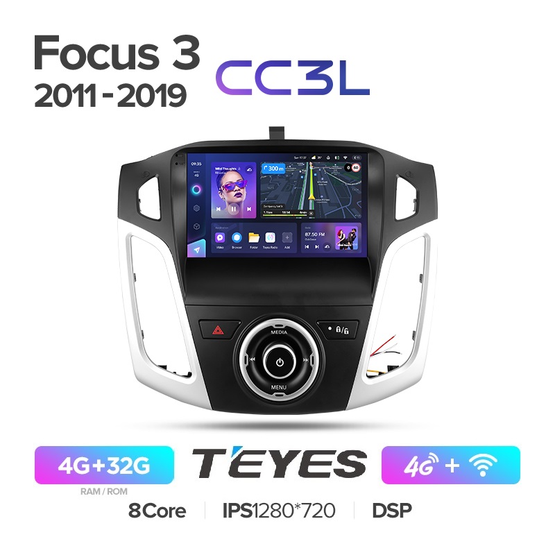 Автомобильная магнитола Teyes CC3L 4/32Гб Ford Focus 3 2011-2019 ANDROID