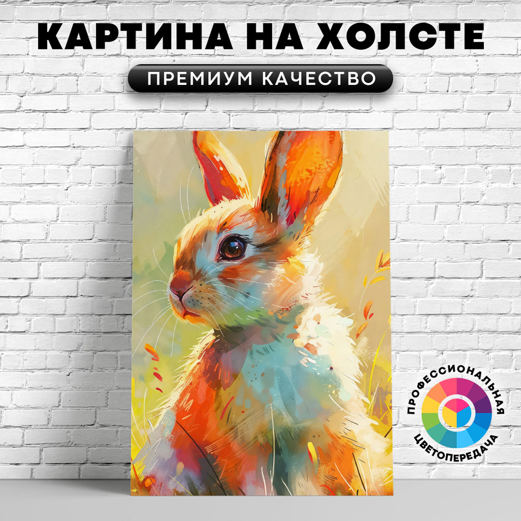 

Картина на холсте Малыш-кролик арт 50х70 см, ЖКРОЛ