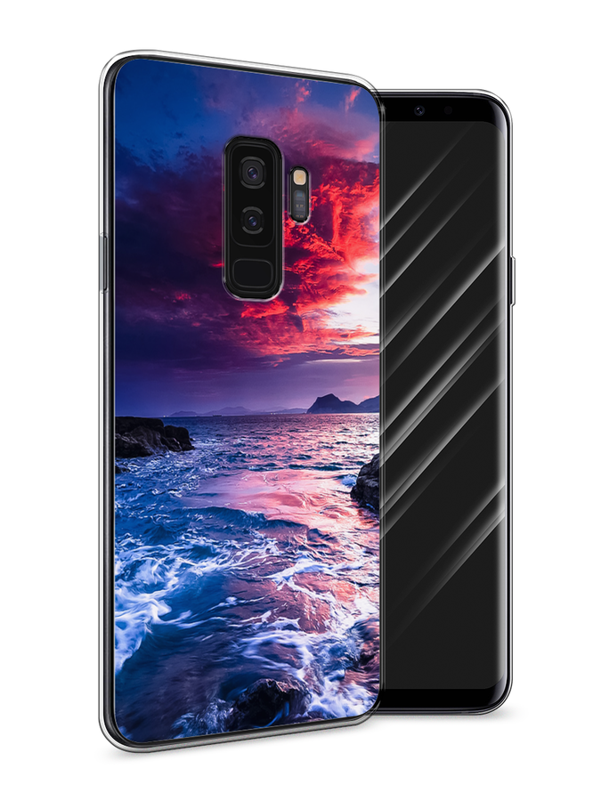 

Чехол Awog на Samsung Galaxy S9 + "Волны 1", Розовый;синий, 25850-4