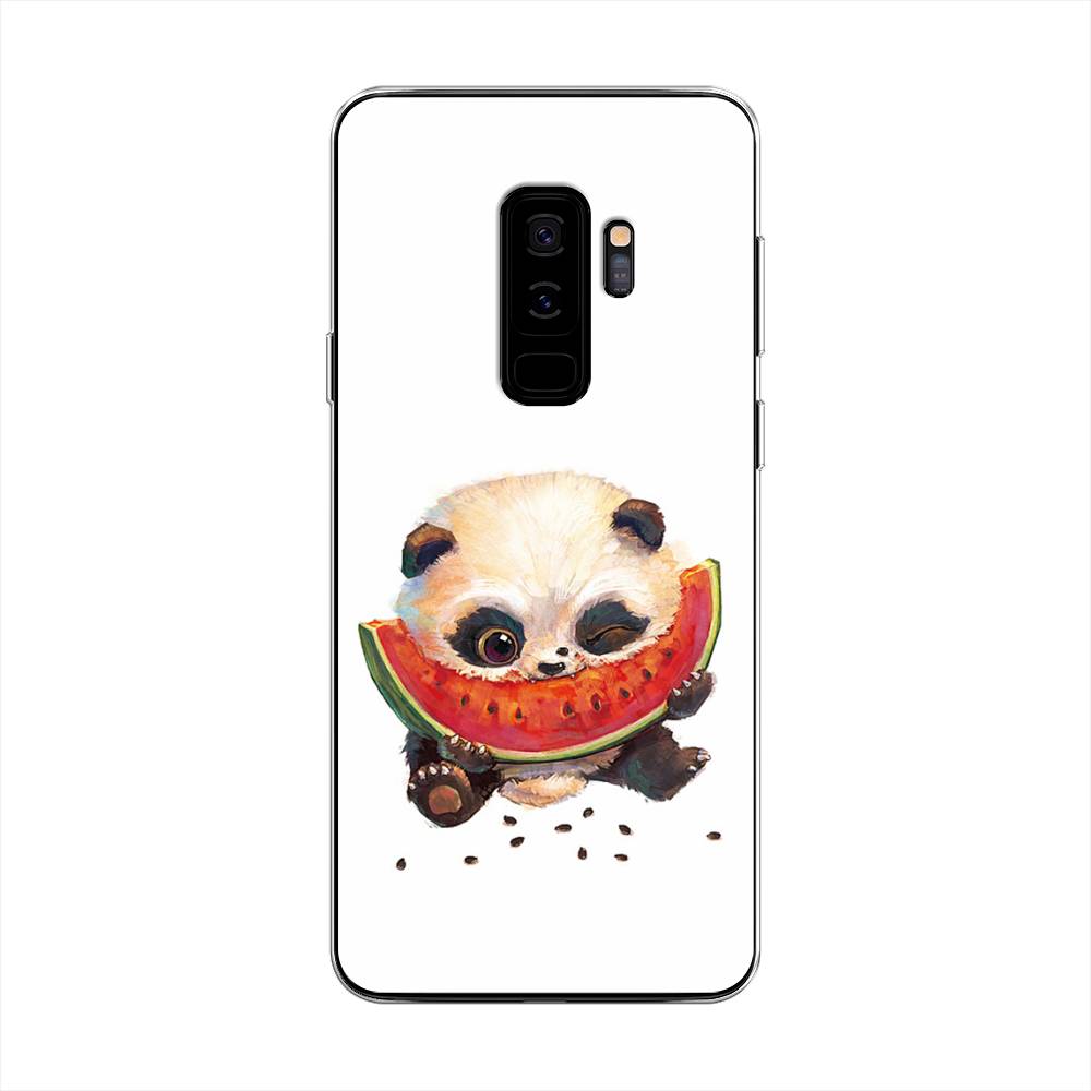 

Чехол Awog на Samsung Galaxy S9 + "Малыш панды с арбузом", Белый;красный, 25850-1