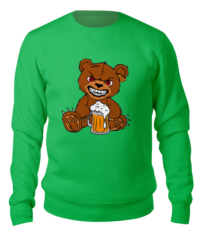 

Свитшот унисекс Printio happy bear зеленый XS, happy bear
