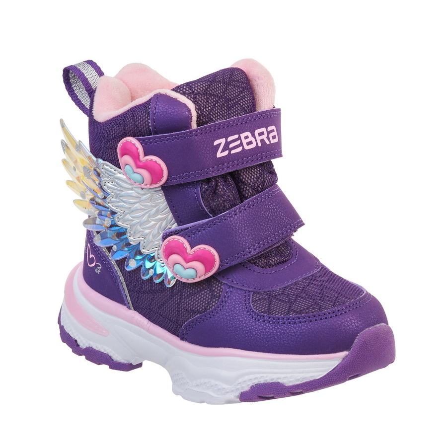 Ботинки детские Зебра, фиолетовый, 31