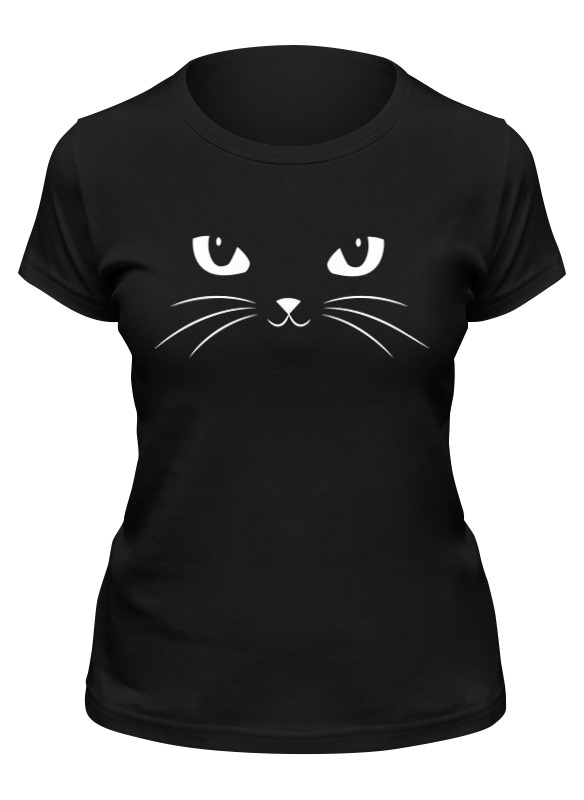 

Футболка женская Printio Кошка черная L, Черный, Кошка