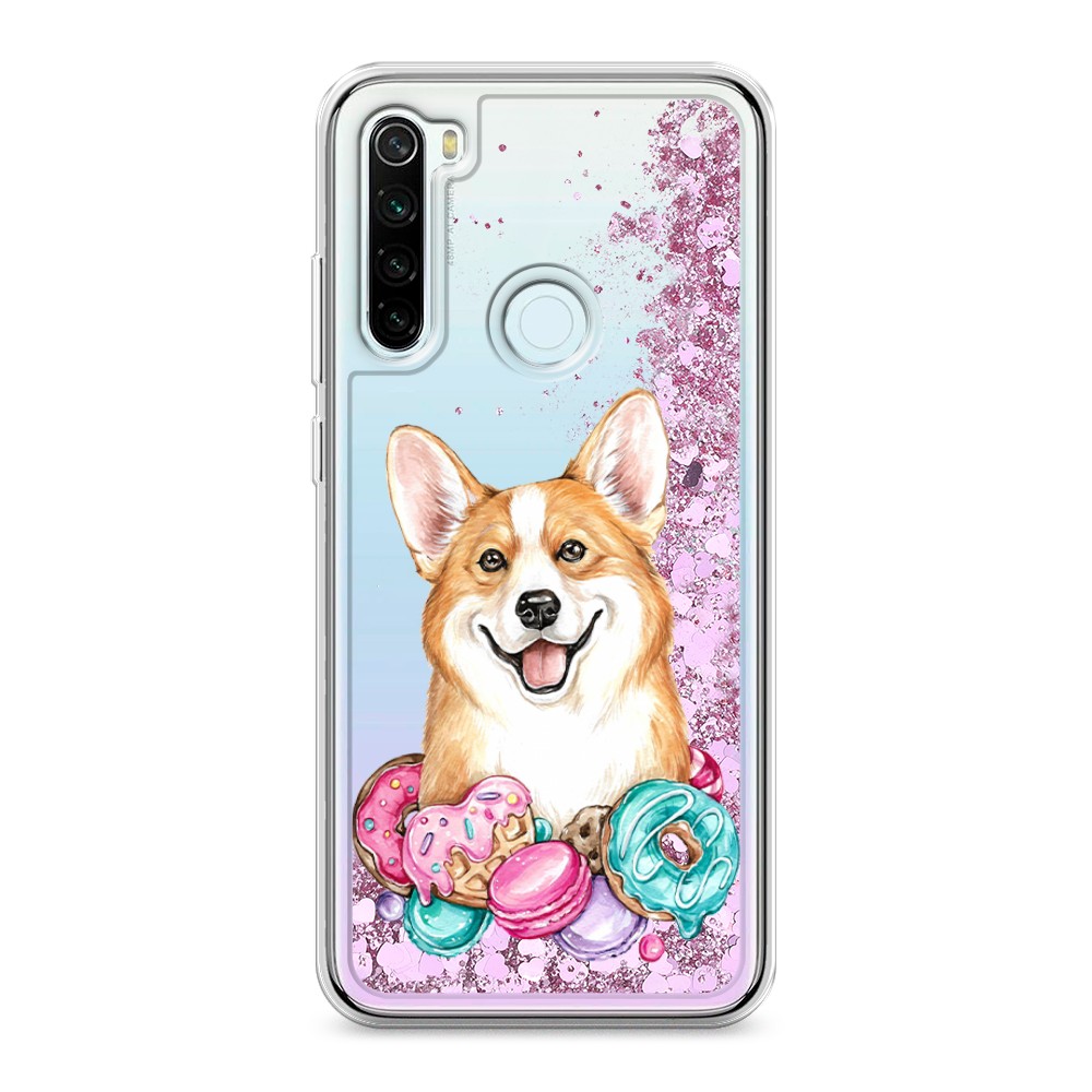 

Жидкий чехол с блестками "Корги и сладости" на Xiaomi Redmi Note 8T