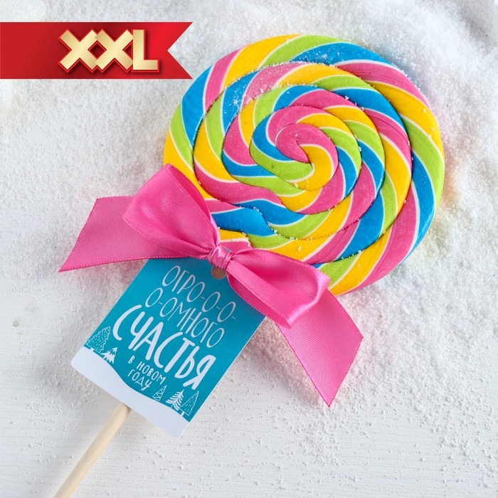 

Леденец XXL на палочке «Счастья»: со вкусом тутти-фрутти, 110 г, Разноцветный