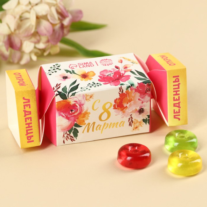 

Леденцы с соком «С 8 марта» в коробке конфете, 50 г.