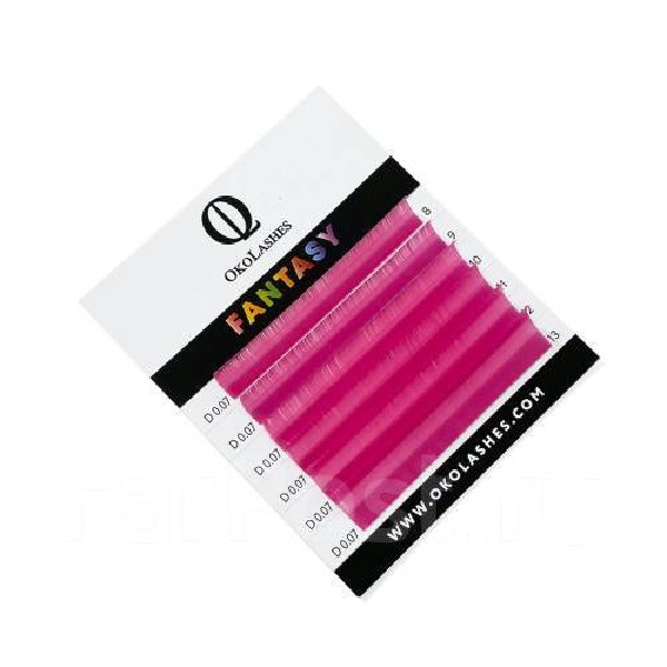 Ресницы Oko Lashes Fantasy Неон Розовый mix D 0.10 7-12 мм нить из пайеток на бобине кругляши пастель розовый неон намотка 5 метров d 0 6 см