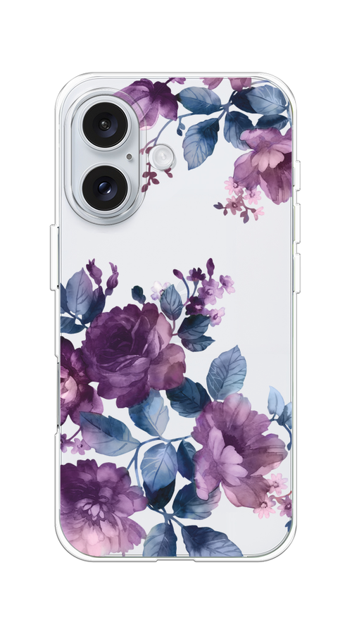 

Чехол на Apple iPhone 16 "Purple Blossoms", Синий;фиолетовый, 16050-1