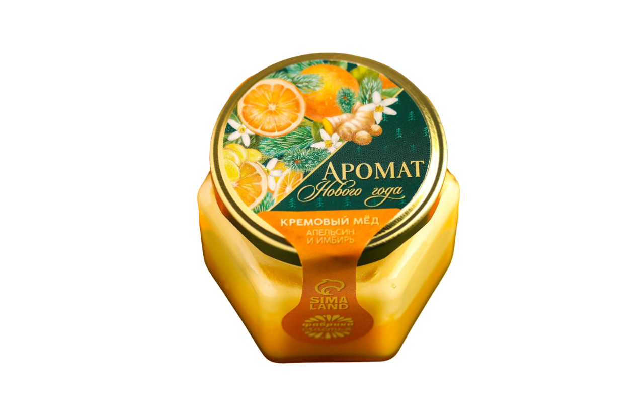

Крем-мёд двухслойный «Аромат нового года», вкус: апельсин и имбирь, 120 г.