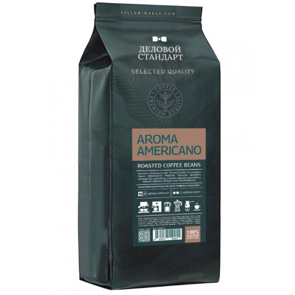 Кофе натуральный жареный в зернах Деловой Стандарт Aroma Americano, 1кг, 1439417