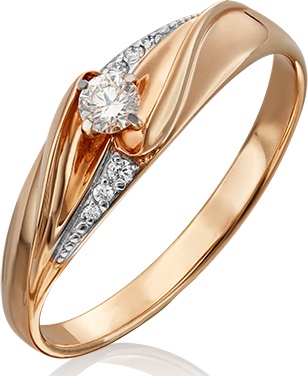 

Кольцо из золота р. 18 PLATINA jewelry 01-4962-00-101-1110-30, бриллиант, 01-4962-00-101-1110-30