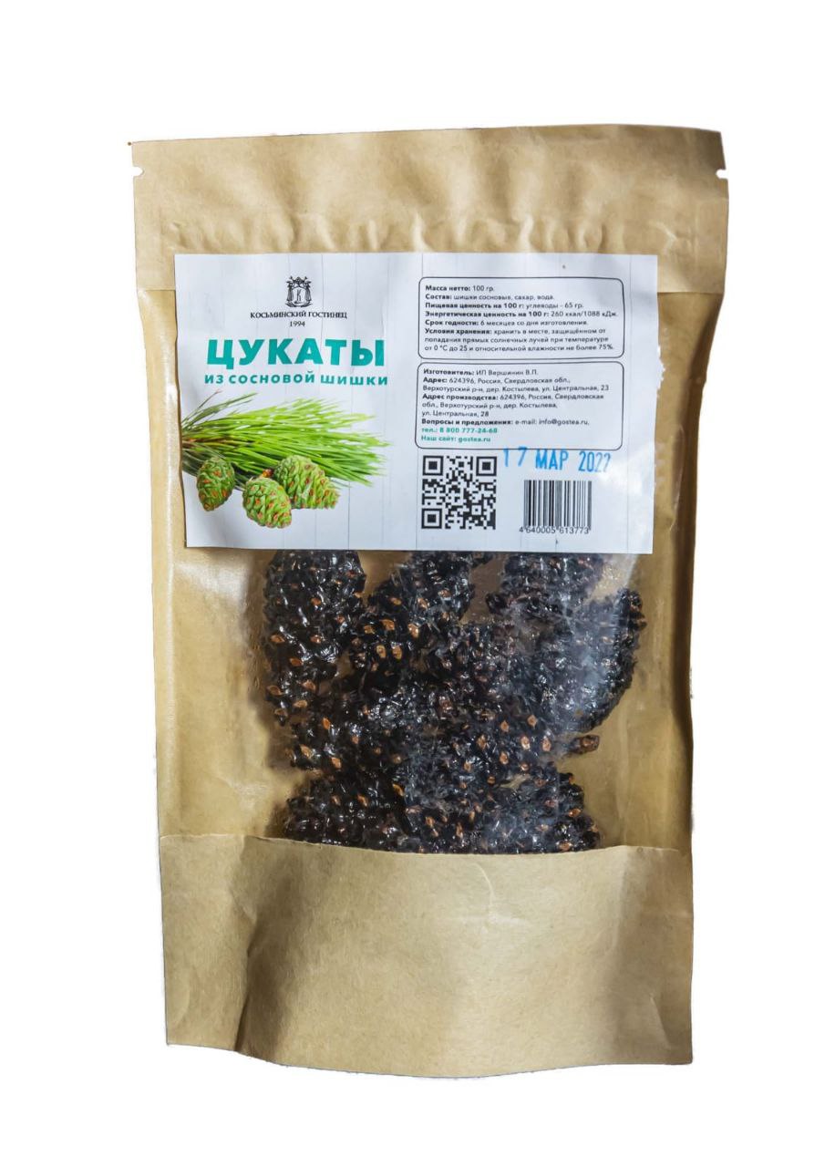 

Цукаты из СОСНОВОЙ шишки, крафт-пакет, 100 г