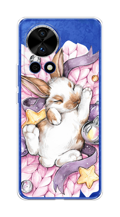 

Чехол на Huawei Nova 12 Pro "Кролик спит", Розовый;белый, 6123150-1