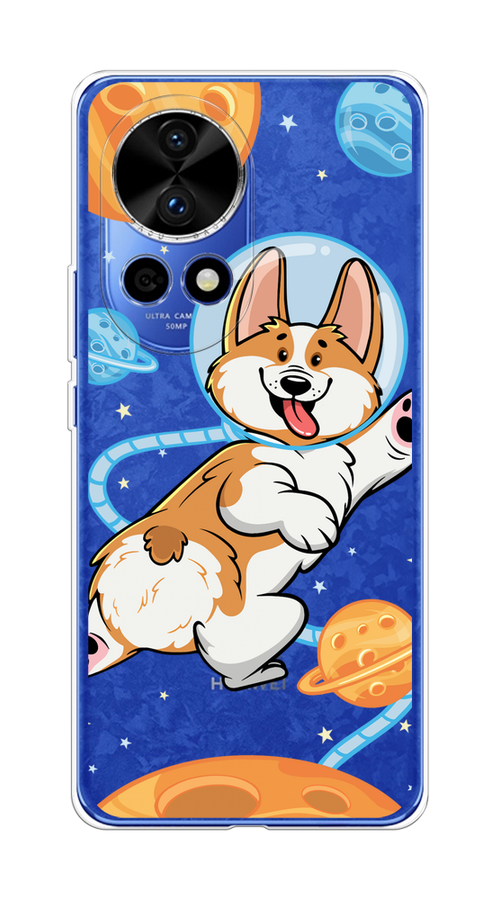 

Чехол на Huawei Nova 12 Pro "Корги-космонавт", Голубой;бежевый;белый, 6123150-1