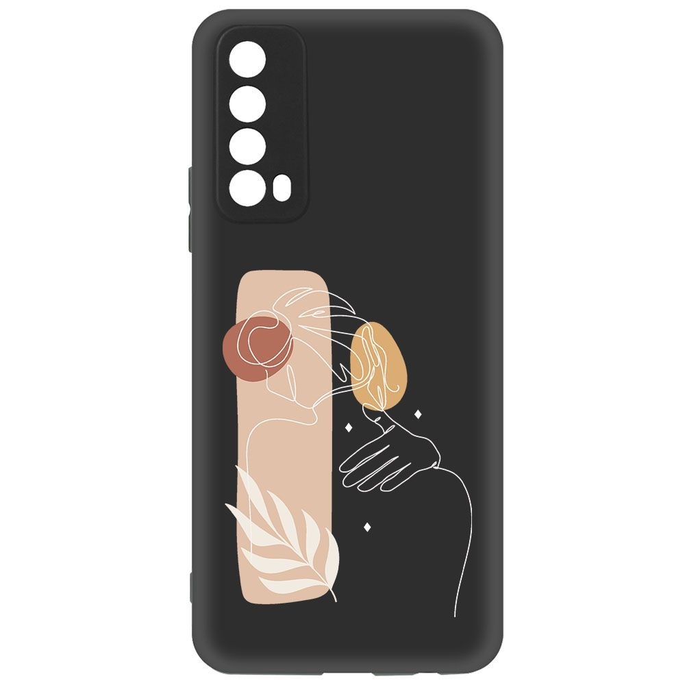 фото Чехол-накладка krutoff soft case нежность для huawei p smart (2021) черный