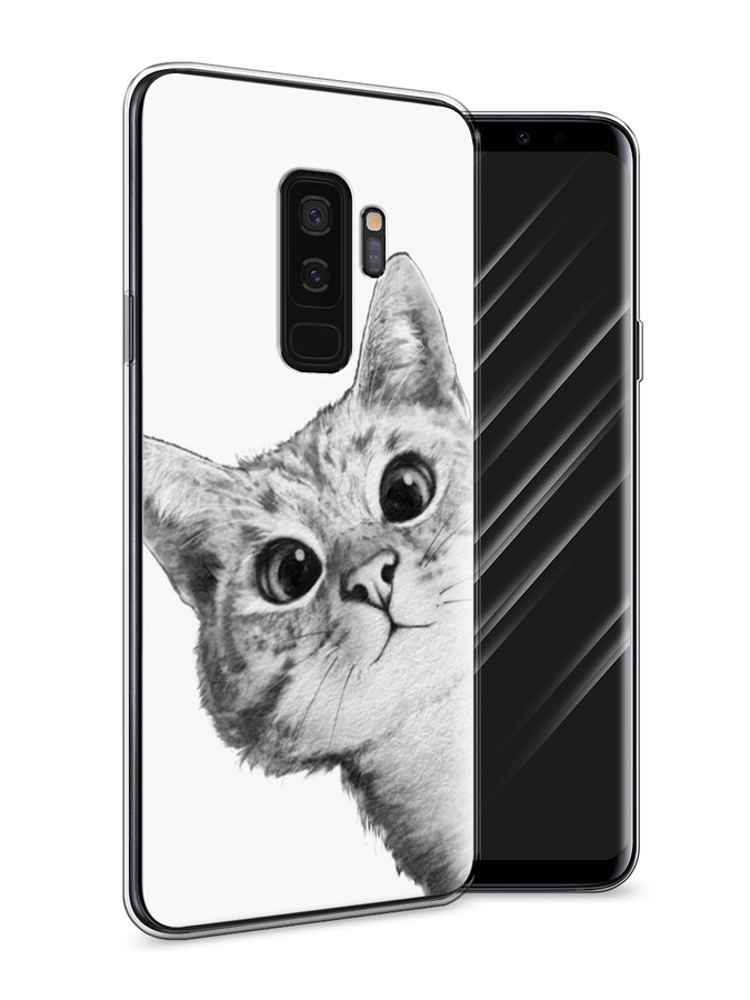 

Чехол Awog на Samsung Galaxy S9 + "Кот рисунок черно-белый", Черный, 25850-1