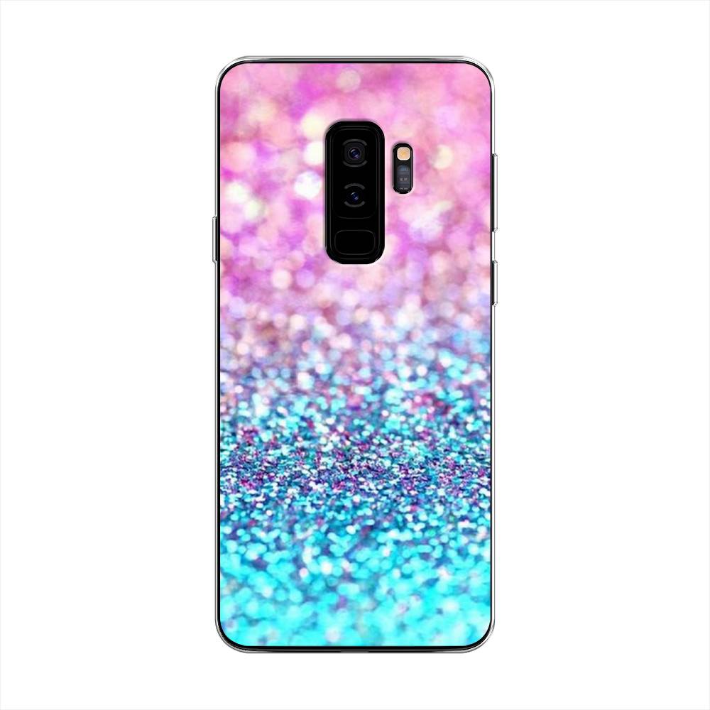 фото Чехол awog "розово-голубые глиттеры рисунок" для samsung galaxy s9 +