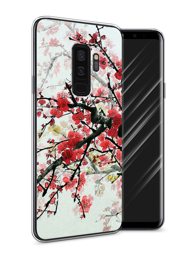 

Чехол Awog на Samsung Galaxy S9 + "Сакура", Розовый;черный, 25850-4