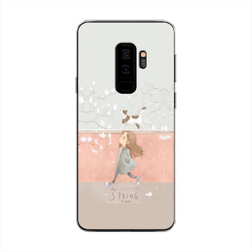

Чехол Awog на Samsung Galaxy S9 + "Девочка-весна", Серый, 25850-7