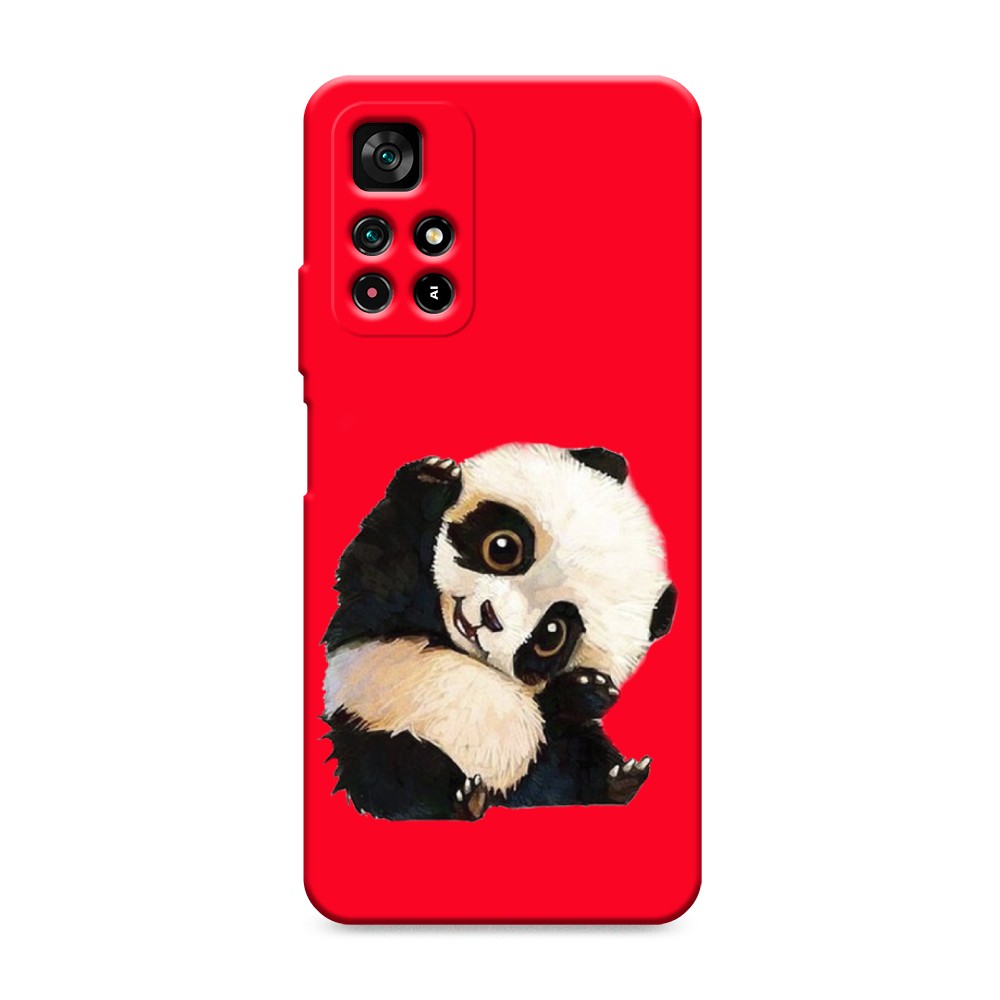 

Матовый силиконовый чехол "Большеглазая панда" на Xiaomi Redmi Note 11 5G, Большеглазая панда